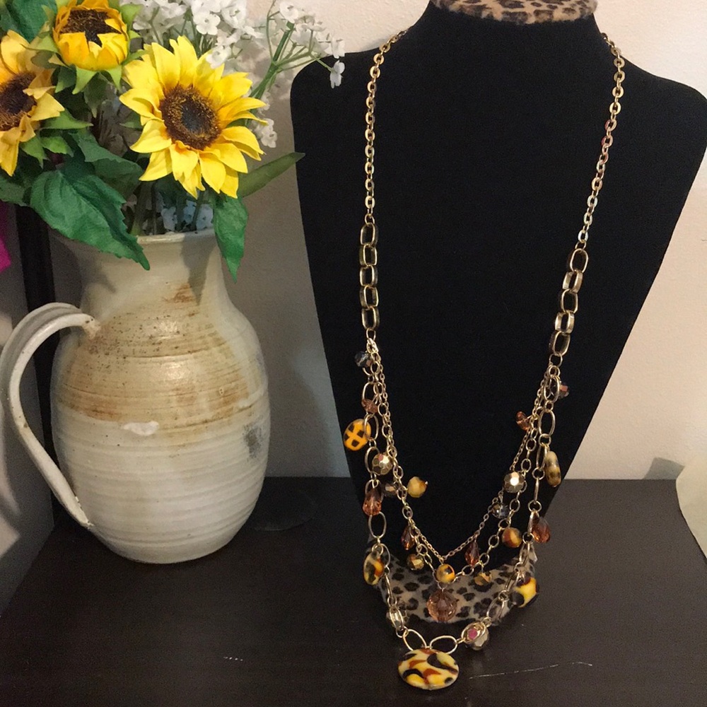 3 Tiered Charm Statement Necklace